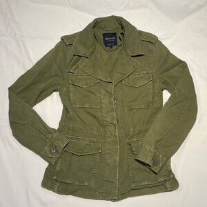 Madewell Olive Utility Jacket • Cinch Waist • Button Closure